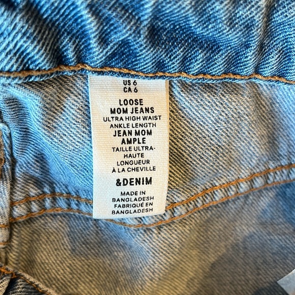 & Denim Jeans Loose Mom Ultra High Waist Ankle Length Womens 6 - Picture 8 of 10
